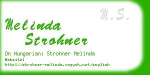 melinda strohner business card